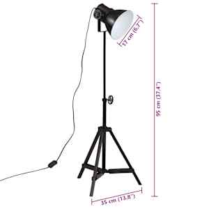 Stojací lampa 25 W černá 35 x 35 x 65/95 cm E27 - obrázek 11