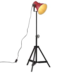 vidaXL p&otilde;randalamp, 25 W, kulunud punane, 35x35x65/95 cm, E27