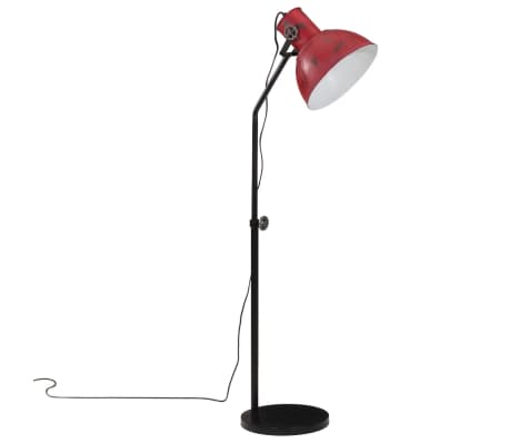 vidaXL Lampada da Terra 25 W Rosso Anticato 30x30x90-150 cm E27