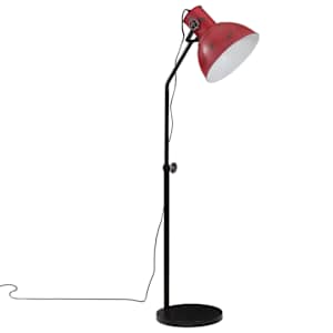 vidaXL Lampada da Terra 25 W Rosso Anticato 30x30x90-150 cm E27