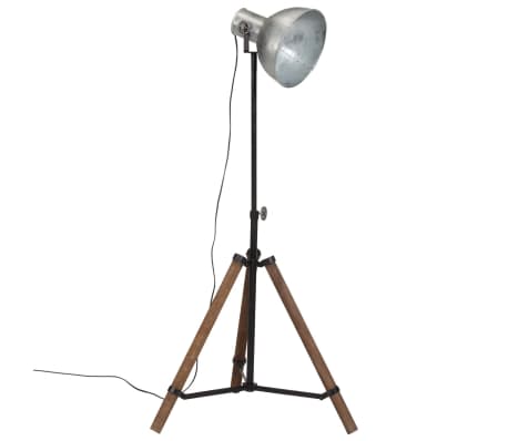 vidaXL Lampă de podea 25 W, argintiu vintage, 75x75x90-150 cm, E27