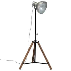vidaXL Lampă de podea 25 W, argintiu vintage, 75x75x90-150 cm, E27