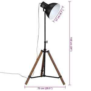 Stojací lampa 25 W černá 75 x 75 x 90–150 cm E27 - obrázek 11