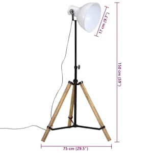 Stojací lampa 25 W bílá 75 x 75 x 90–150 cm E27 - obrázek 11