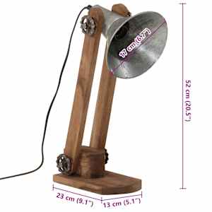Stolní lampa 25 W vintage stříbrná 23 x 13 x 52 cm E27 - obrázek 11