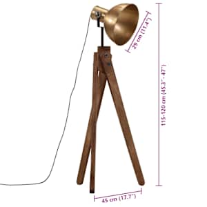 Stojací lampa 25 W staromosaz 45 x 45 x 120 cm E27 - obrázek 11