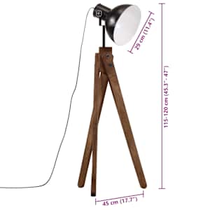 Stojací lampa 25 W černá 45 x 45 x 120 cm E27 - obrázek 11