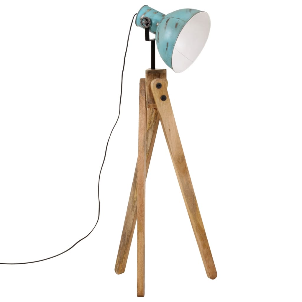 vidaXL Vloerlamp 25 W E27 45x45x120 cm verweerd blauw afbeelding