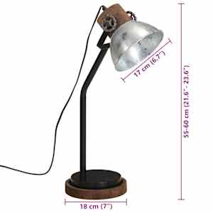Stolní lampa 25 W vintage stříbrná 18 x 18 x 60 cm E27 - obrázek 11