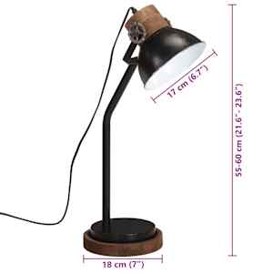Stolní lampa 25 W černá 18 x 18 x 60 cm E27 - obrázek 11