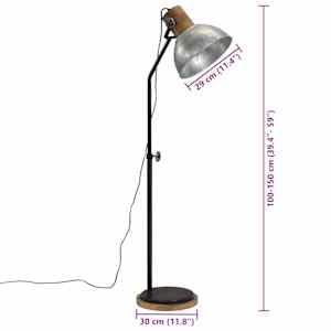 Stojací lampa 25 W vintage stříbrná 30 x 30 x 100–150 cm E27 - obrázek 11