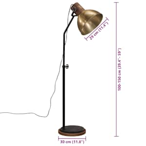 Stojací lampa 25 W staromosaz 30 x 30 x 100–150 cm E27 - obrázek 11