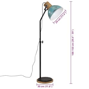 Stojací lampa 25 W modrá patina 30 x 30 x 100–150 cm E27 - obrázek 11