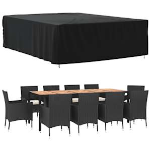Plachta na zahradní nábytek černá 350 x 260 x 90 cm 420D oxford - obrázek 2