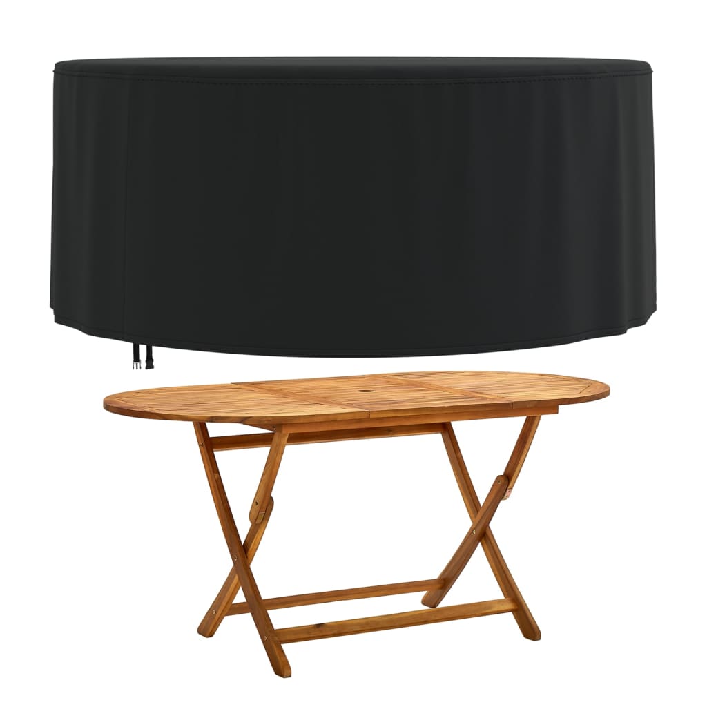 vidaXL Husă mobilier de grădină rotundă negru Ø 182x71 cm Oxford 420D
