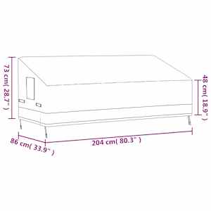 Plachta na 3místnou lavici béžová 204x86x48/73 cm 600D oxford - obrázek 11