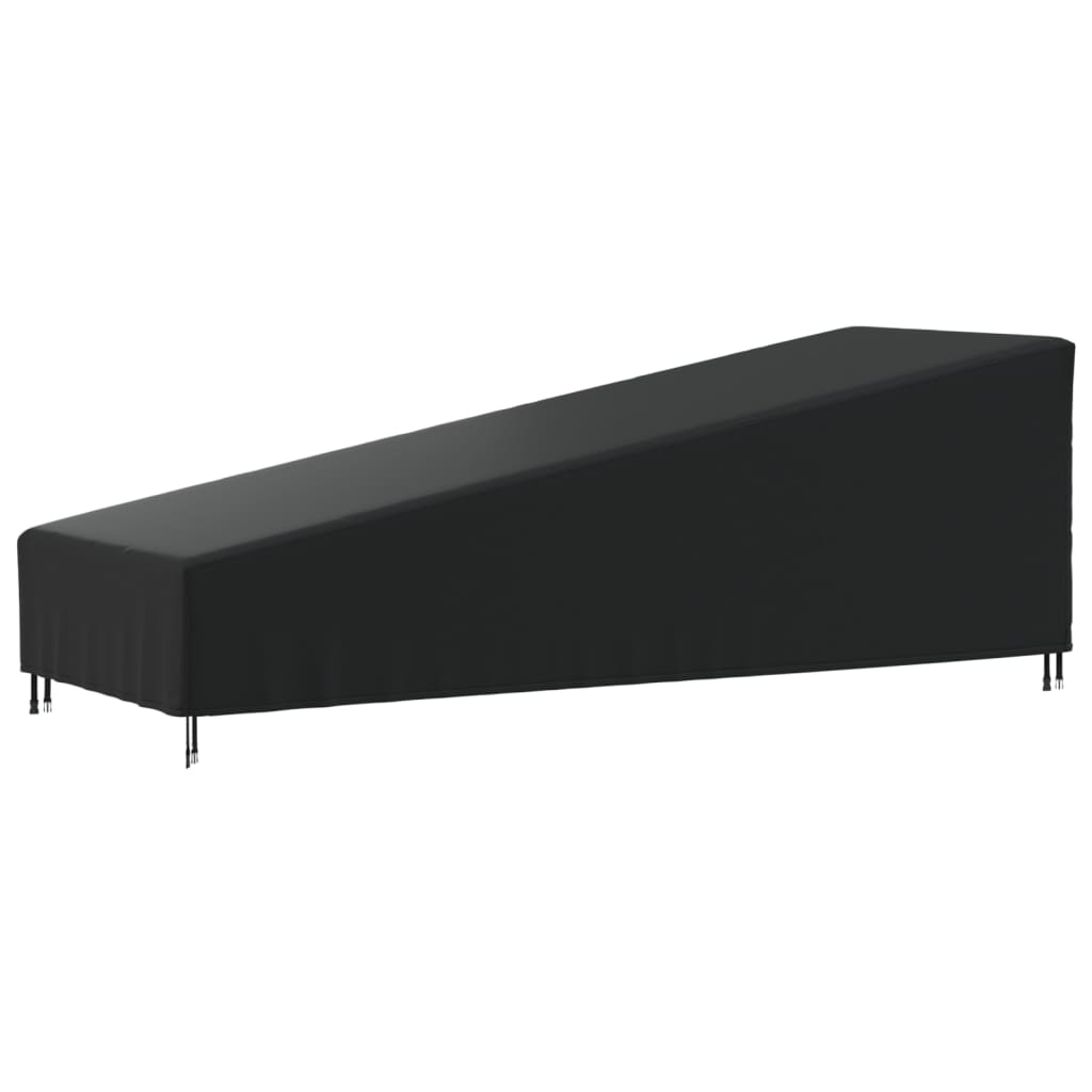 vidaXL Husă pentru șezlong, negru, 203x81x25/63 cm, Oxford 420D