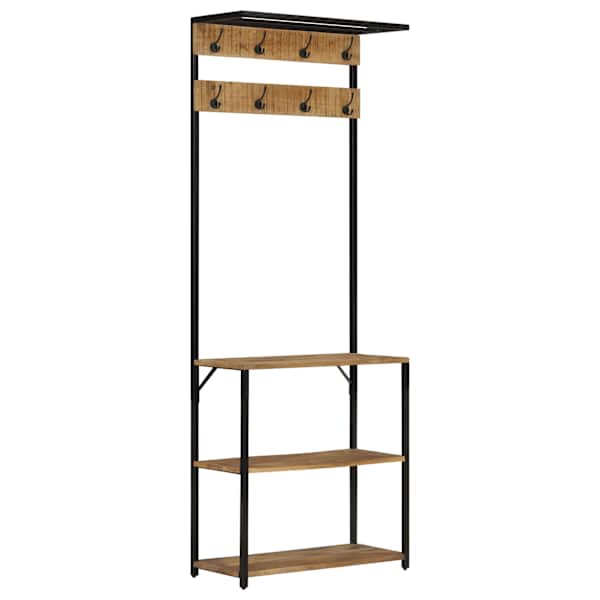 vidaXL riidenagi jalatsiriiuliga 68x30x182 cm t&ouml;&ouml;tlemata mangopuit