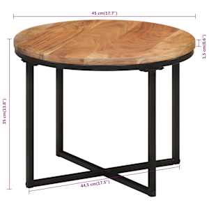 Konferenční stolek 45x45x35 cm masivní akáciové dřevo a železo - obrázek 6