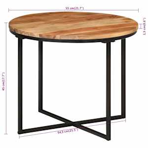 Konferenční stolek 55x55x45 cm masivní akáciové dřevo a železo - obrázek 6