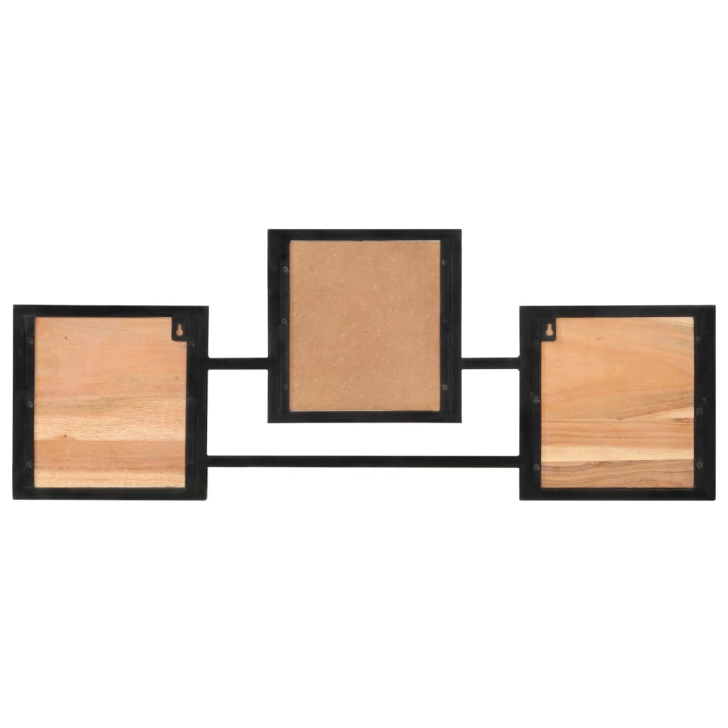 Thumbnail - vidaXL Wandgarderobe 90x1x35 cm Massivholz Akazie und Eisen