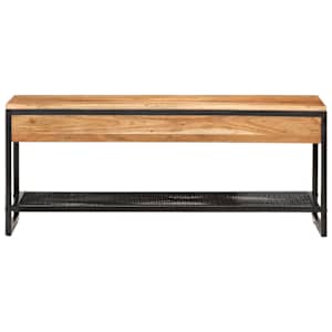Lavice na boty 110 x 35 x 45 cm masivní akáciové dřevo a železo - obrázek 2