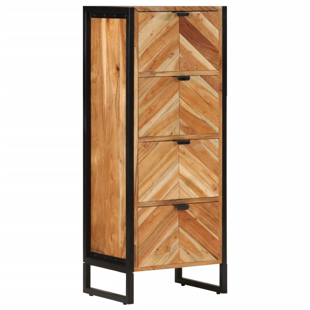 vidaXL Dulap de baie, 40x30x100 cm, lemn masiv de acacia și fier