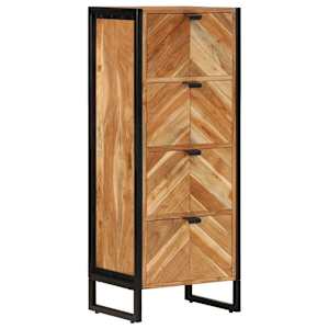 Koupelnová skříňka 40 x 30 x 100 cm masivní akácie a železo - obrázek 11