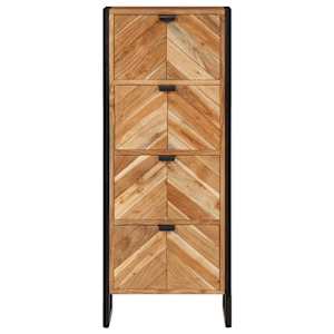 Koupelnová skříňka 40 x 30 x 100 cm masivní akácie a železo - obrázek 3