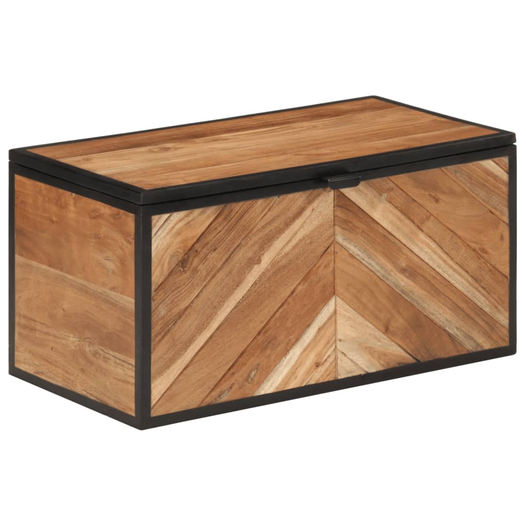 vidaXL Cutie de depozitare, 60x30x30 cm, lemn masiv de acacia și fier