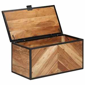 Úložný box 60 x 30 x 30 cm masivní akáciové dřevo a železo - obrázek 2