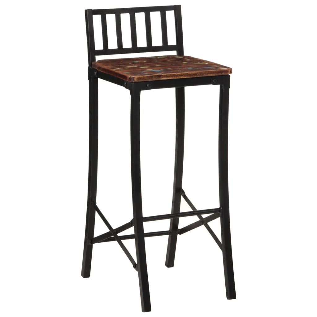 vidaXL Barstoelen 4 st massief gerecycled hout afbeelding