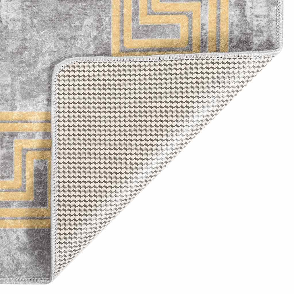 Thumbnail - vidaXL Teppich Waschbar Grau und Golden 150x230 cm Rutschfest