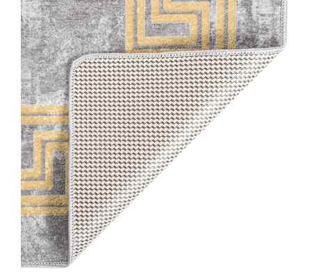 vidaXL Rug Washable Grey and Gold 150x230 cm Anti Slip
