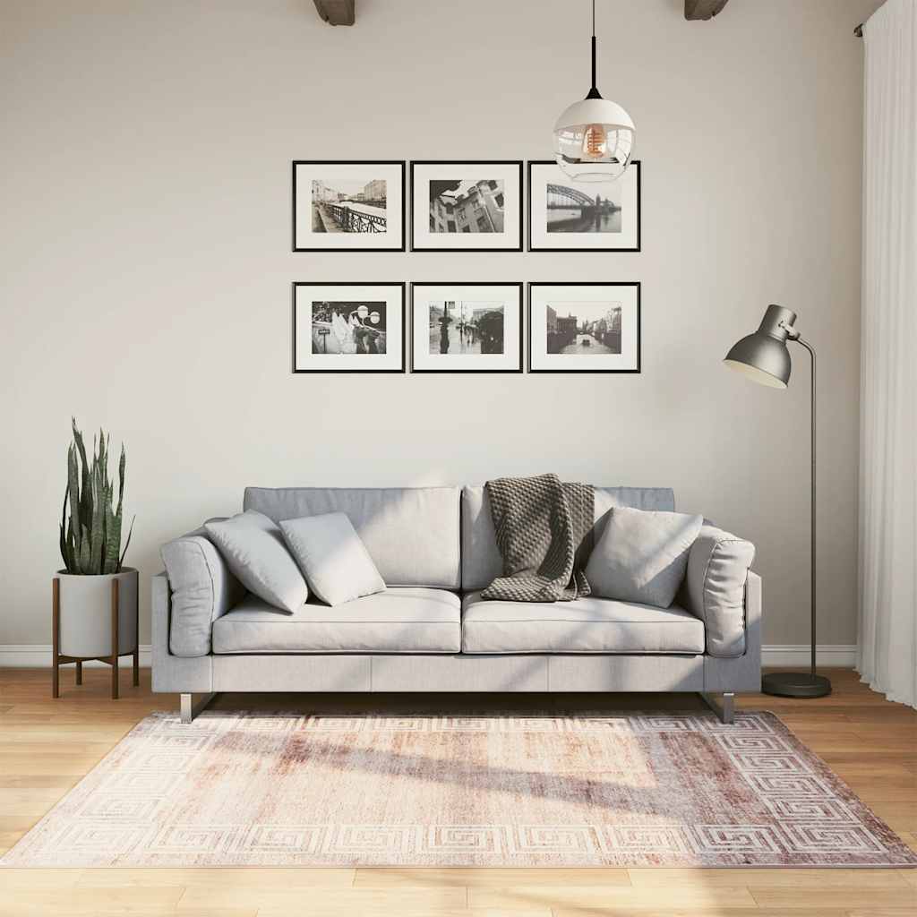 paklājs, 120x170 cm, bēšas, mazgājams, neslīdošs