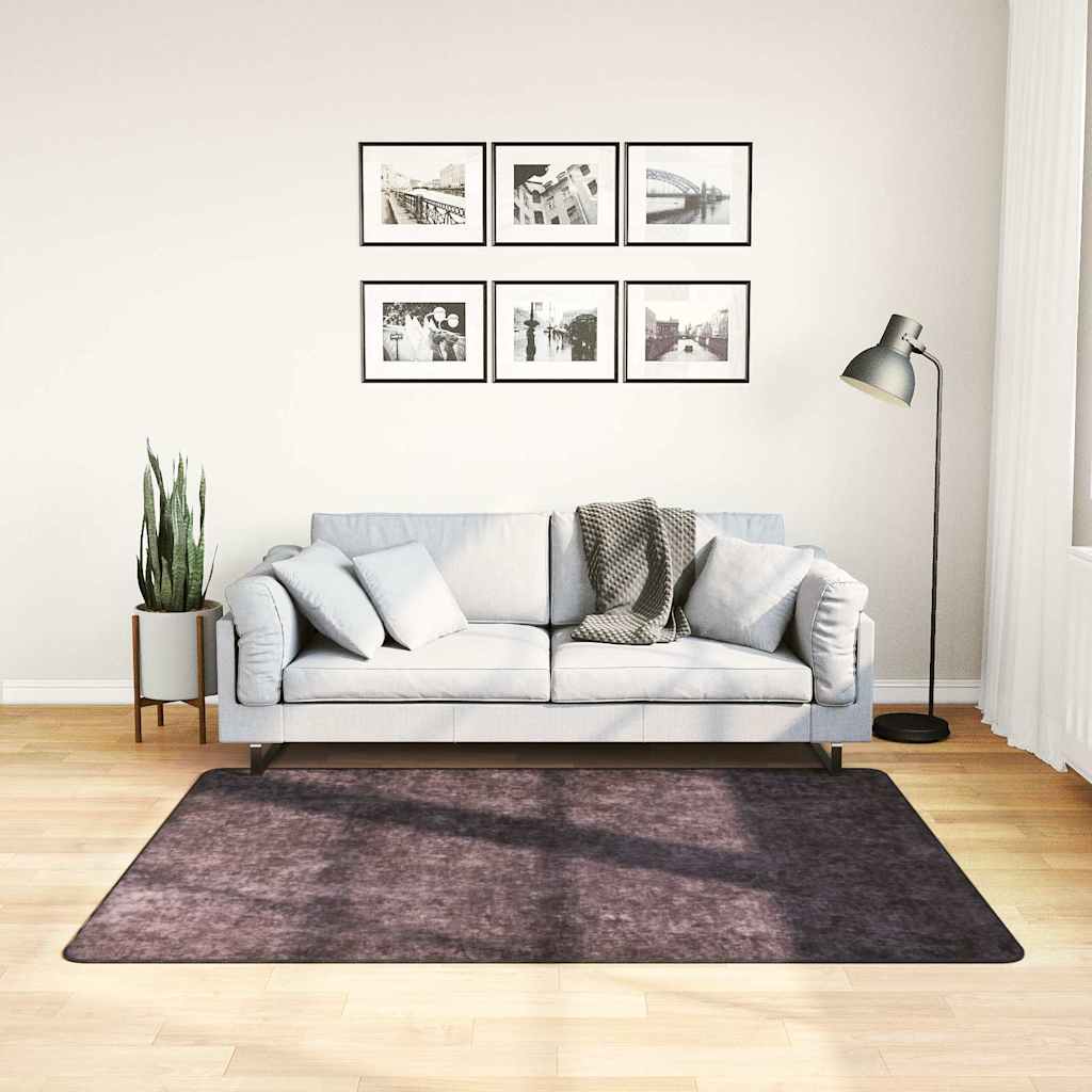 vidaXL Teppich Waschbar Anthrazit 120x170 cm Rutschfest