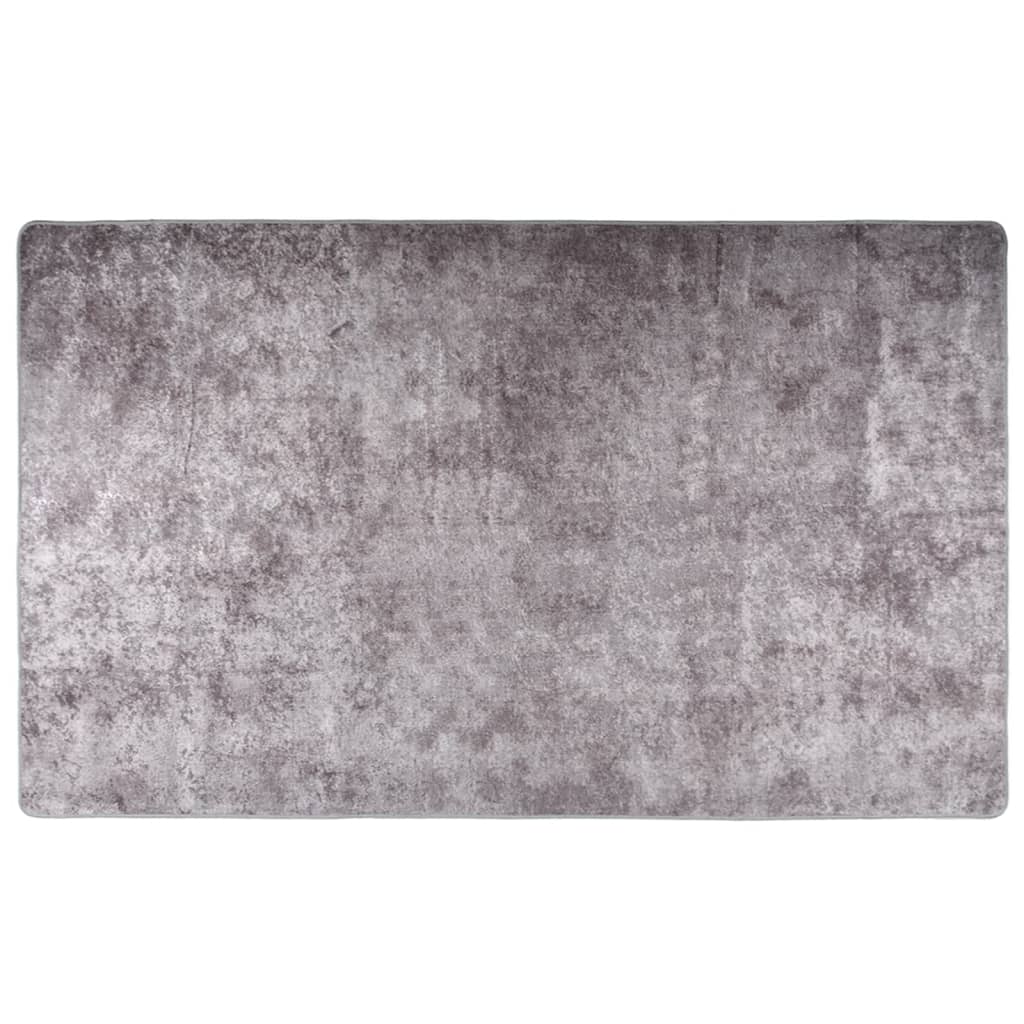 vidaXL gulvtæppe 120x170 cm vaskbart og skridsikkert grå