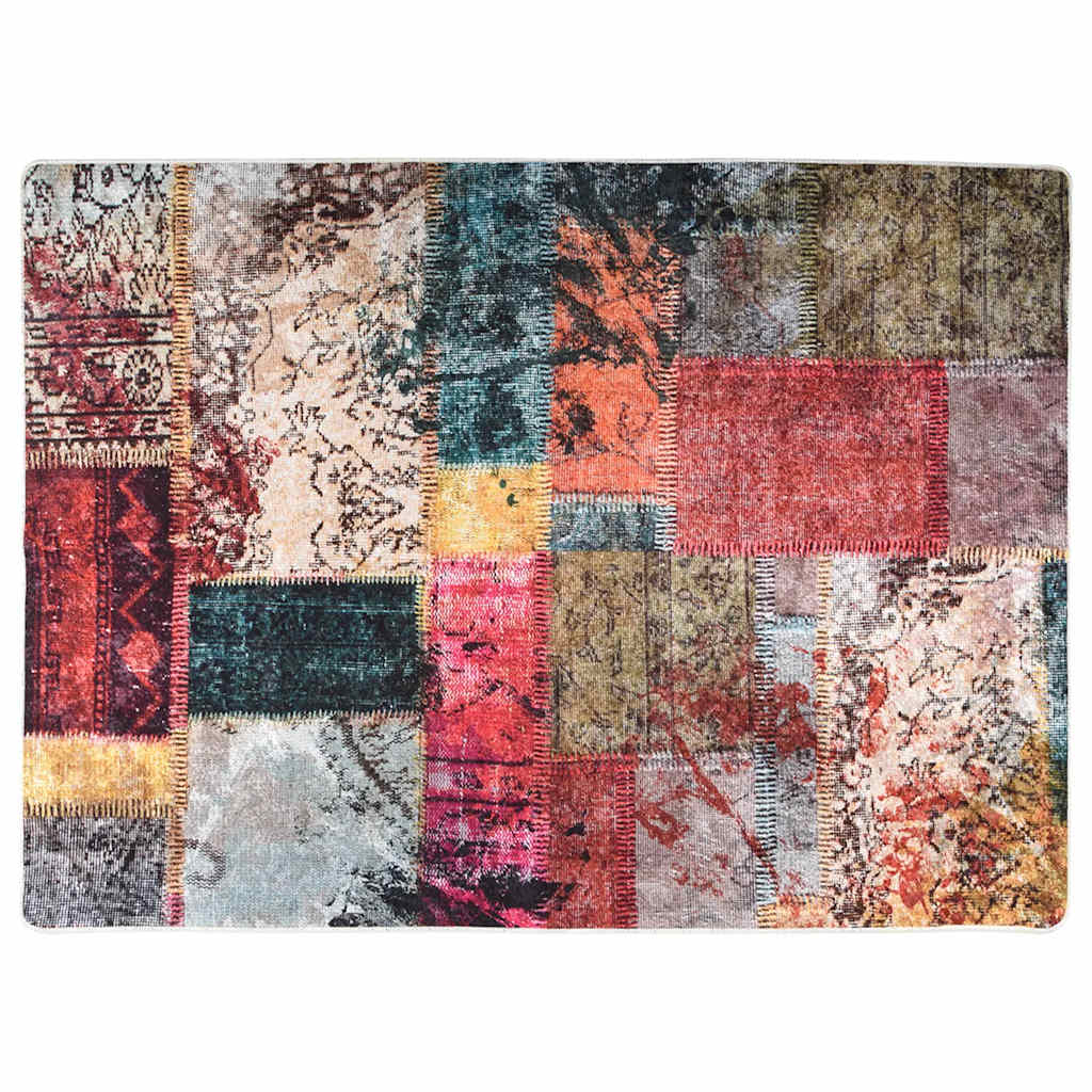vidaXL Koberec pratelný patchwork vícebarevný 150x230 cm protiskluzový