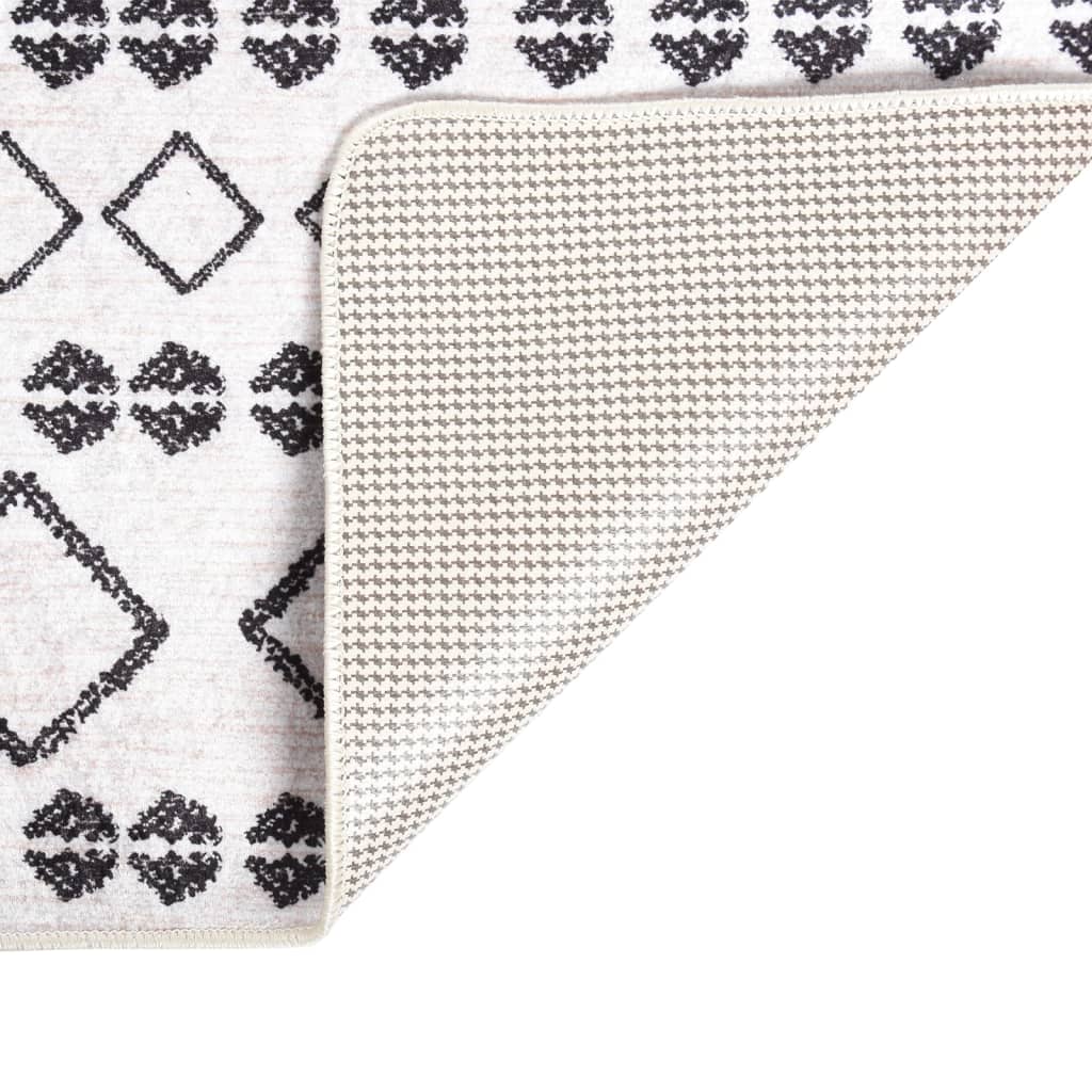 vidaXL Vloerkleed wasbaar anti-slip 120x170 cm zwart en wit afbeelding