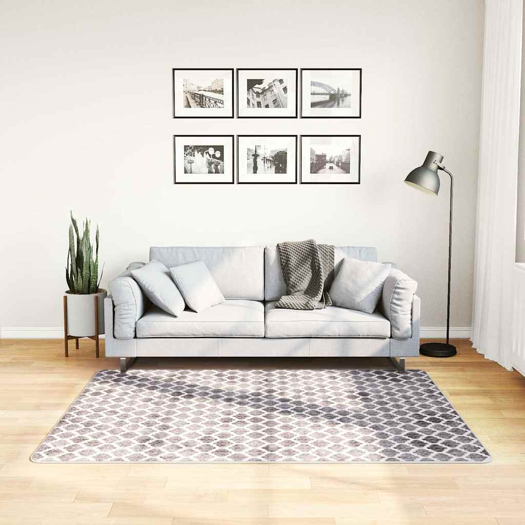 vidaXL Teppich Waschbar Mehrfarbig 120x170 cm Rutschfest