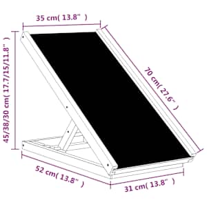 Rampa pro psy šedá 70 x 35 cm masivní jedlové dřevo - obrázek 9