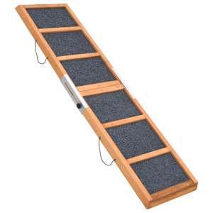 Rampa pro psy šedá 120 x 30 cm masivní jedlové dřevo - obrázek 4
