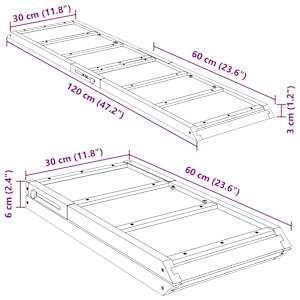 Rampa pro psy šedá 120 x 30 cm masivní jedlové dřevo - obrázek 11