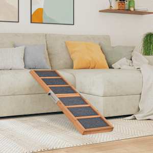 Rampa pro psy šedá 120 x 30 cm masivní jedlové dřevo - obrázek 1