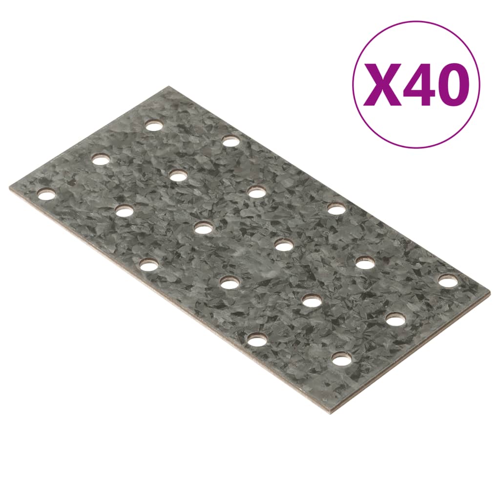 Lochplatten 40 Stk. 2 mm 120×60 mm Verzinkter Stahl