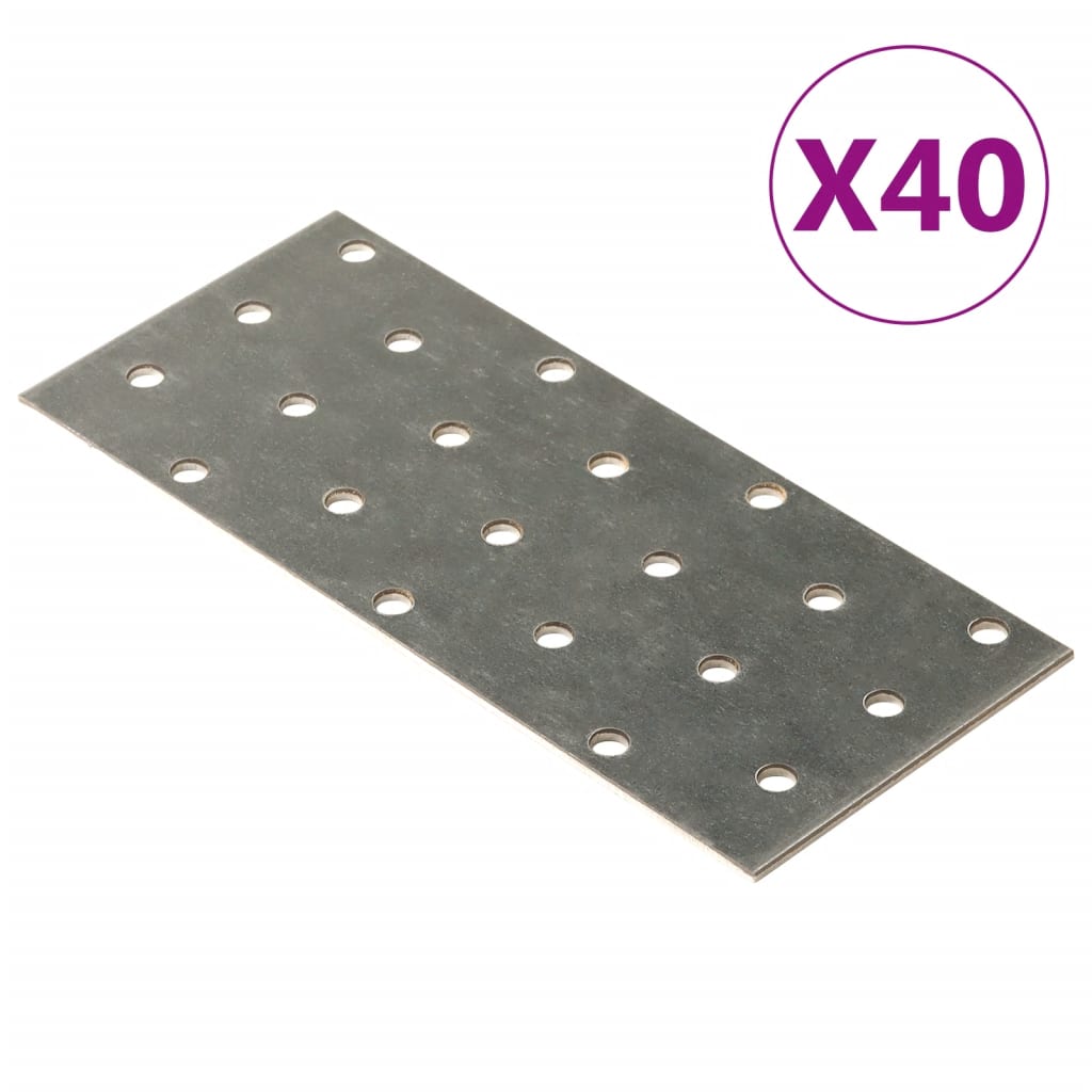 vidaXL Lochplatten 40 Stk. 2 mm 140x60 mm Verzinkter Stahl