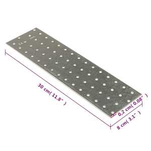 Perforované destičky 20 ks 2 mm 300 x 80 mm pozinkovaná ocel - obrázek 6