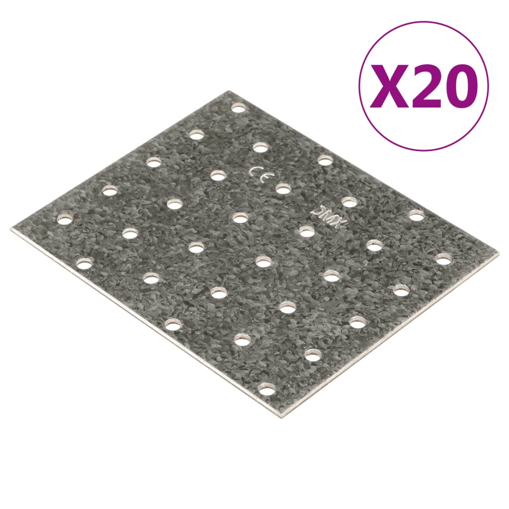 vidaXL perforerede plader 20 stk. 2 mm 120x100 mm galvaniseret stål