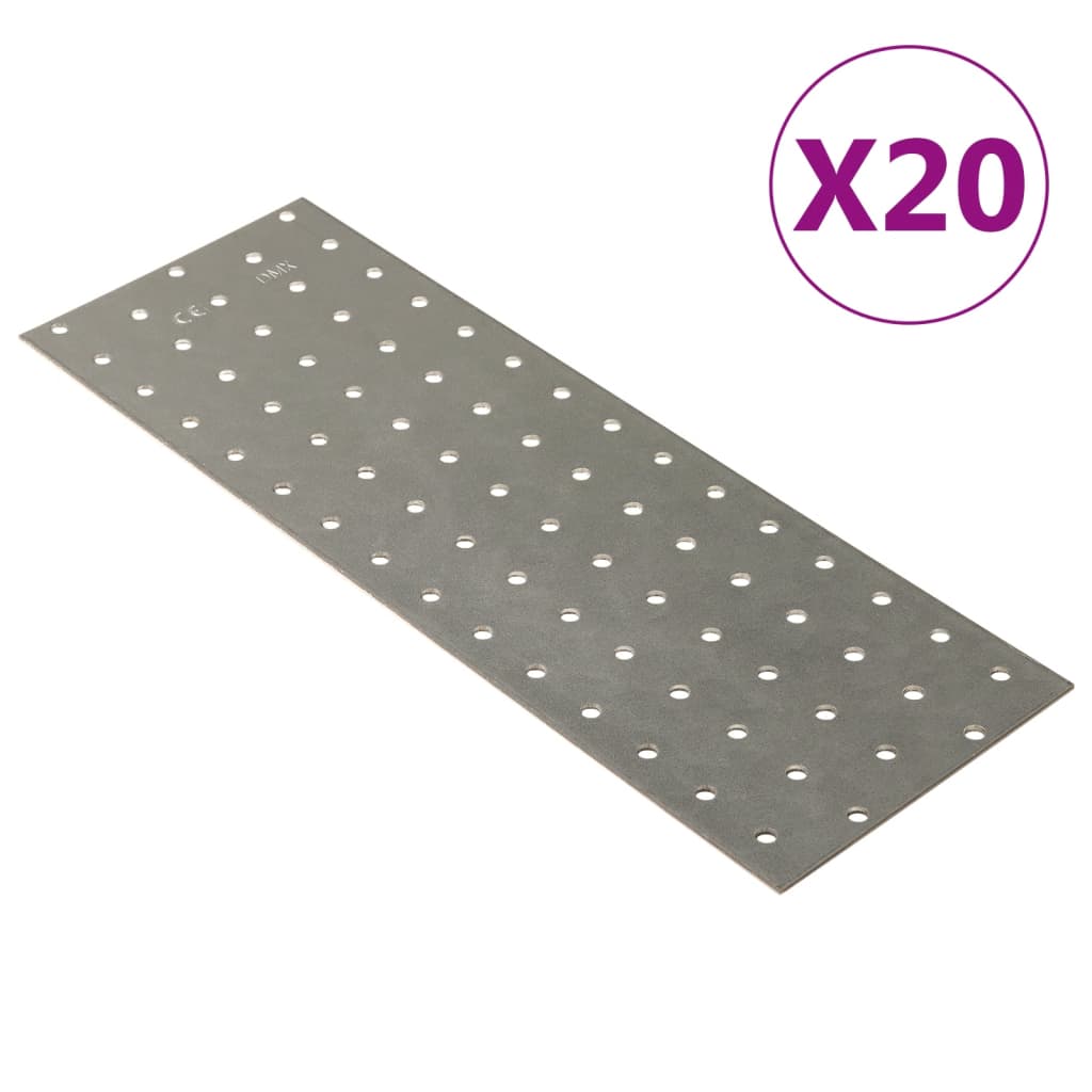 Lochplatten 20 Stk. 2 mm 300×100 mm Verzinkter Stahl