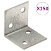 vidaXL nurgaklambrid 150 tk, 2 mm, 30x25x30 mm, tsingitud teras